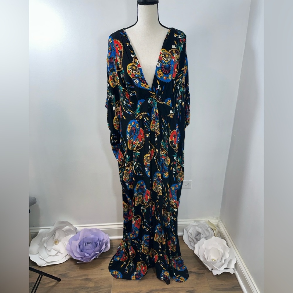 Trashy Diva Black Maxi Dress with Multicolor Paisley Print - Picture 2 of 10